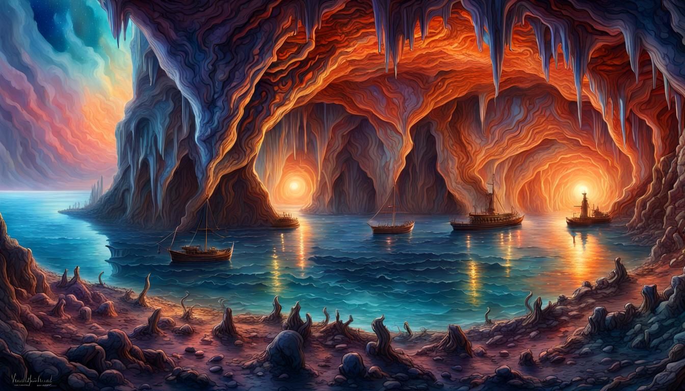 Twilight Harbor Cave with Crystalline Ocelot