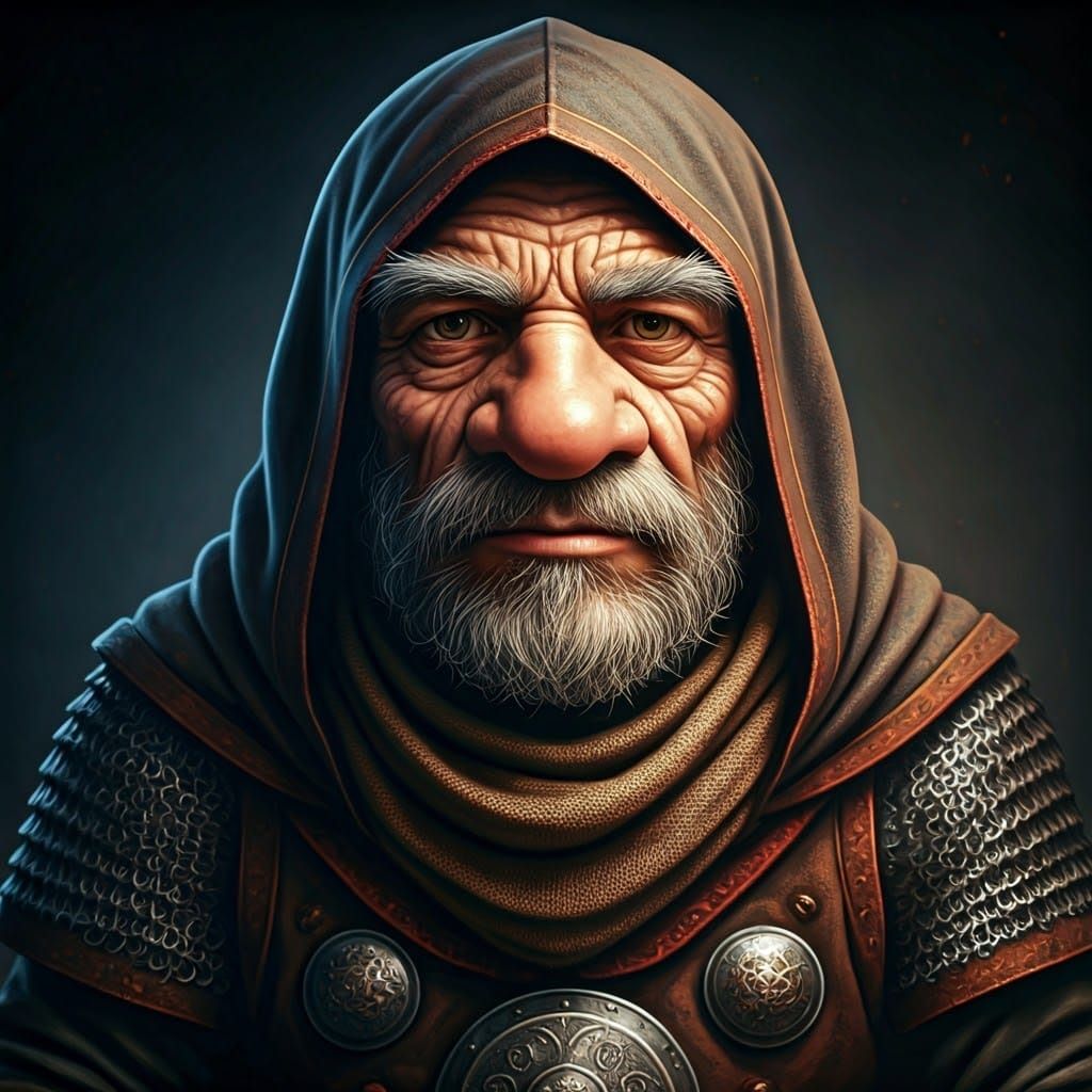 Gnome Warrior in Intricate Armor, Earthy Tones