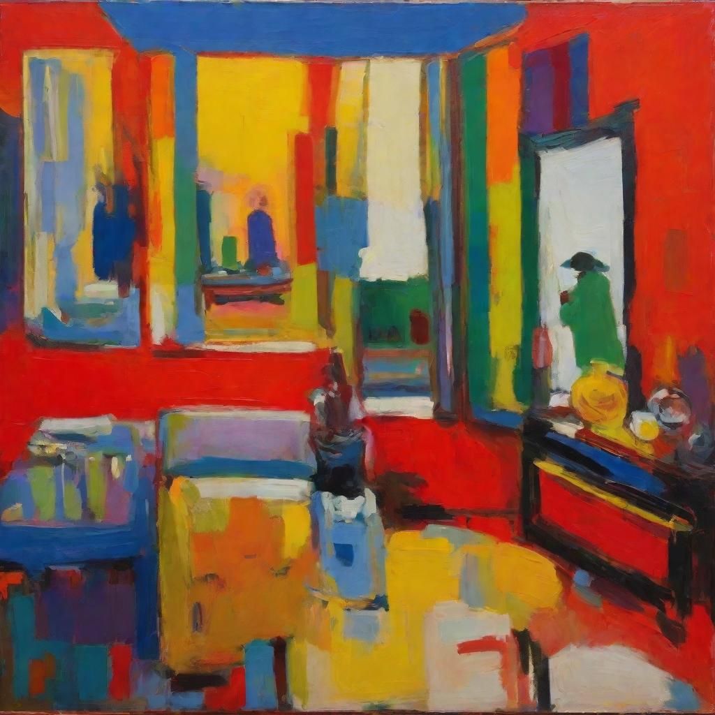 Fauvist Stripes: A Minimalist Oil Painting