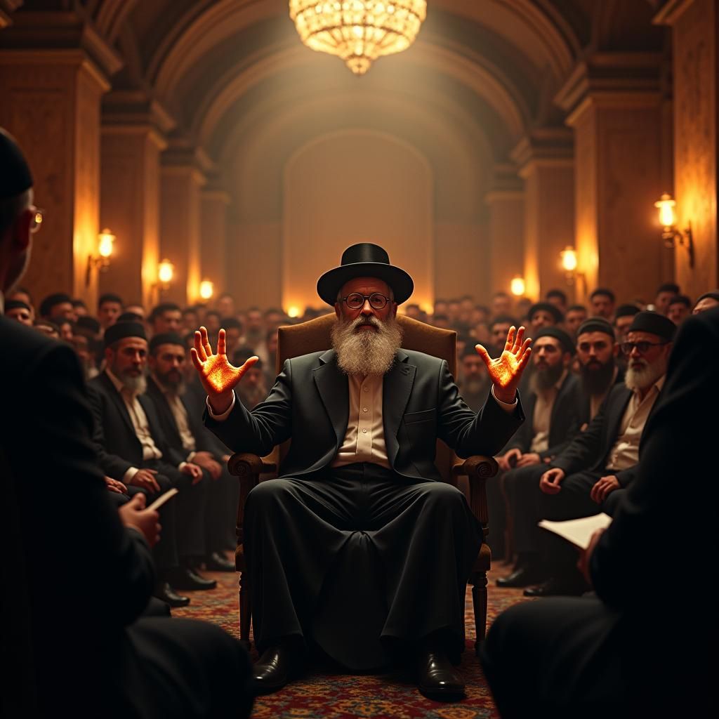 Rabbi Delivers Fiery Speech in Ornate Study