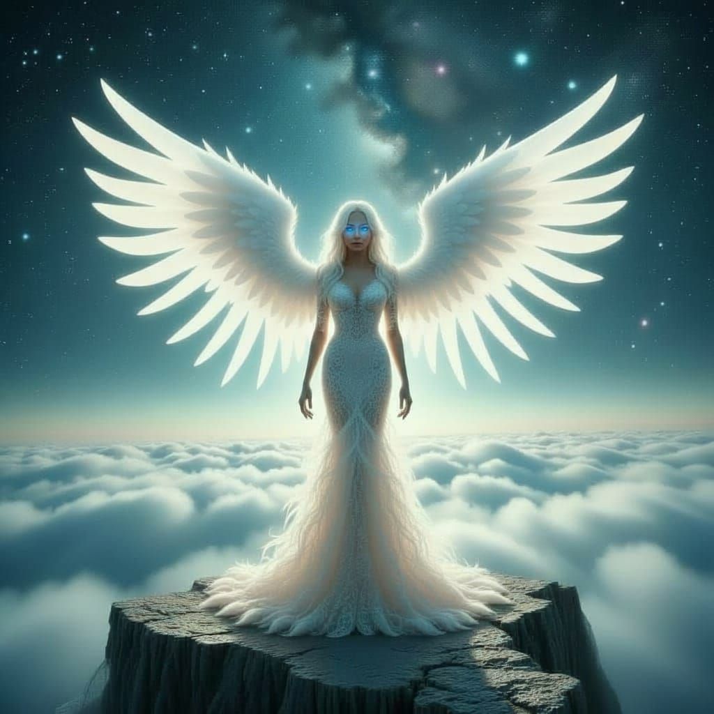 Ethereal Celestial Woman at Shattered Temple