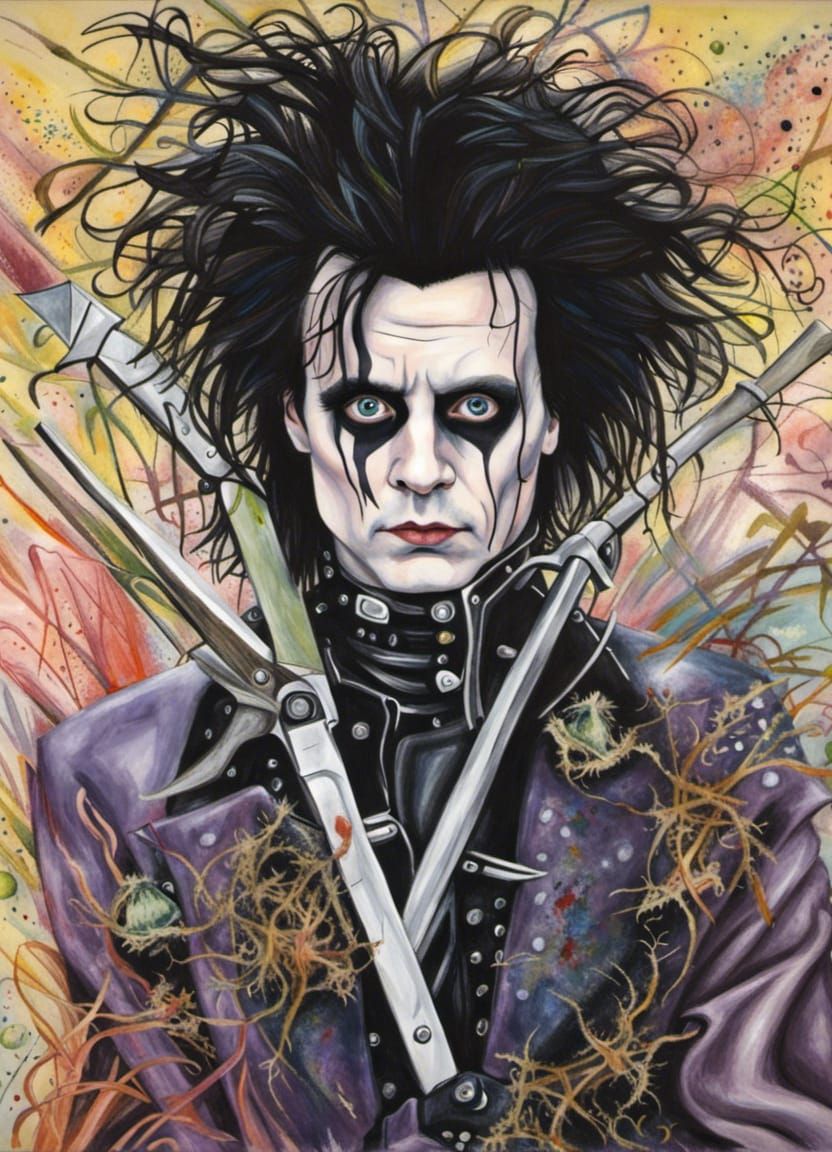 Edward Scissorhands Portrait in Natural Style