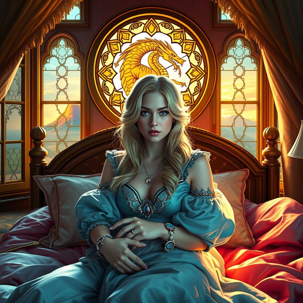 Regal Princess Zelda in a Volcanic Landscape, Inspired by Ar...