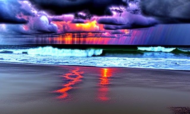 Dragon Over Stormy Bay in Magical Realism Style