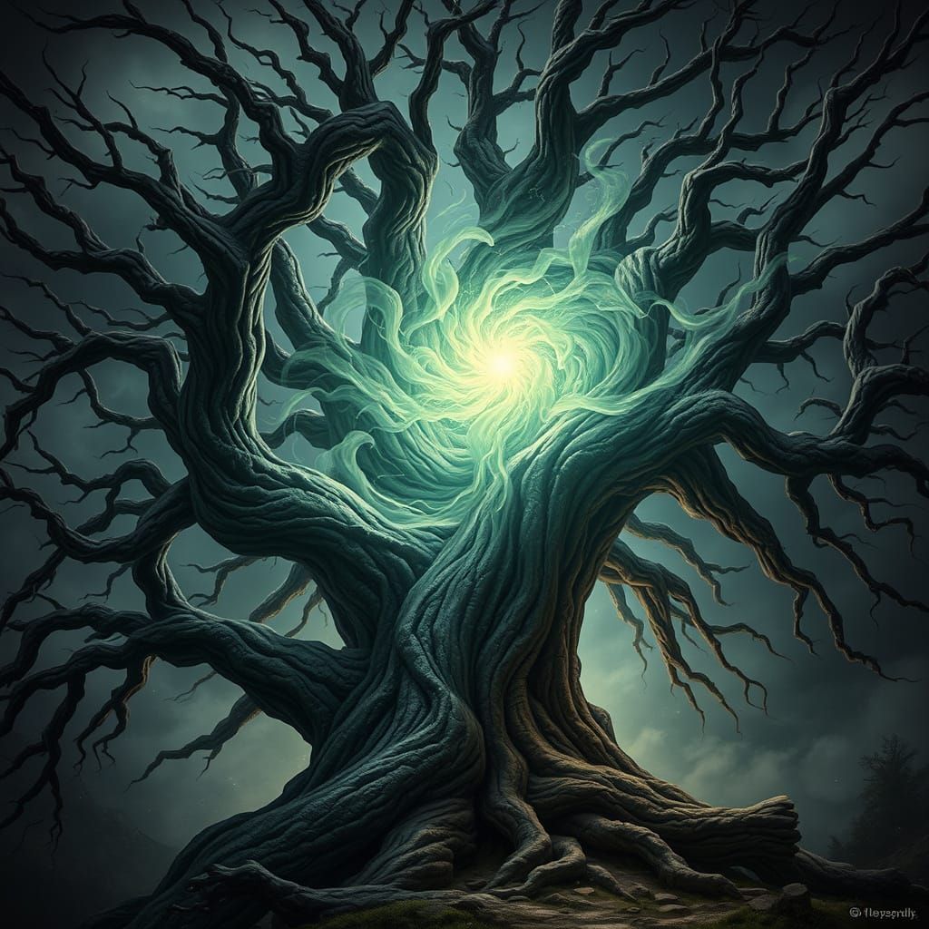 Gnarled Tree Portal to a Dark Realm
