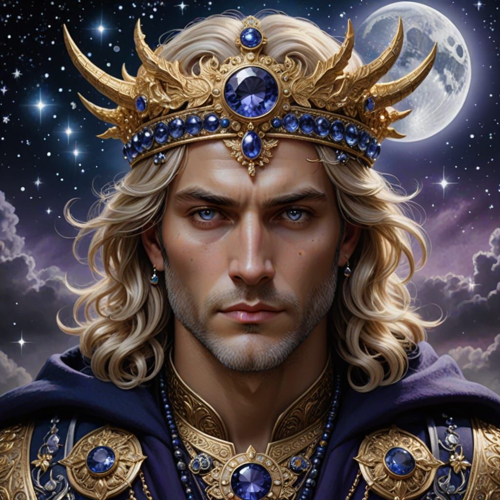 Hypnos, God of Dreams: Close Portrait in Royal Robes