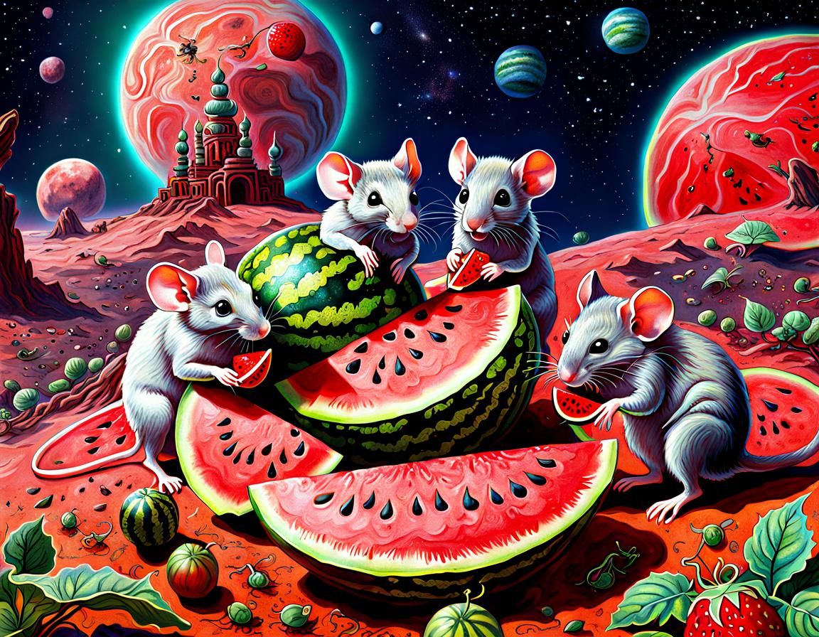 Mice and watermelon