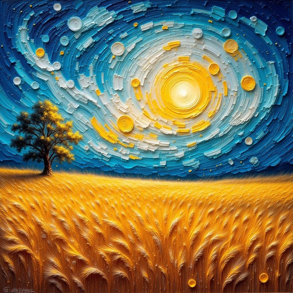 Vast Wheatfield Oil Painting in Van Gogh & Turner Style