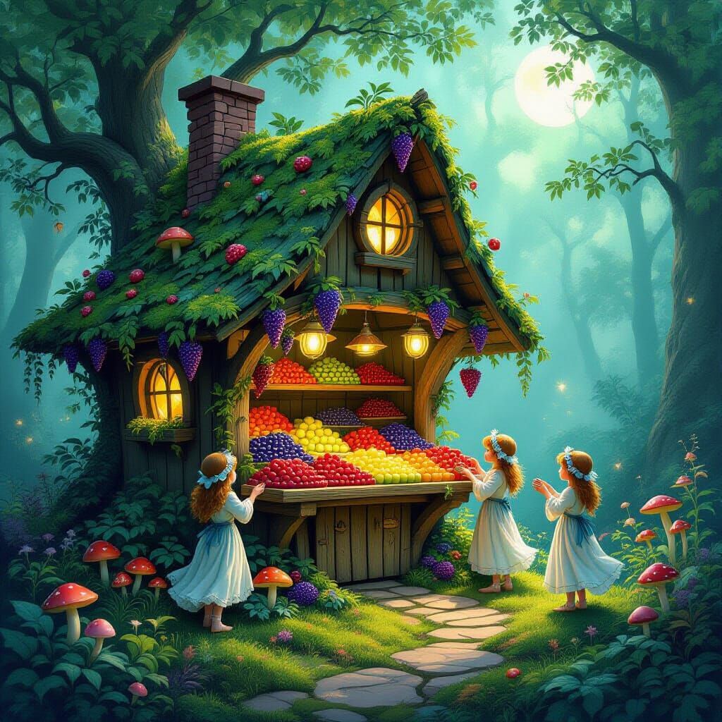 Enchanted Treehouse Farmstand with Sprites