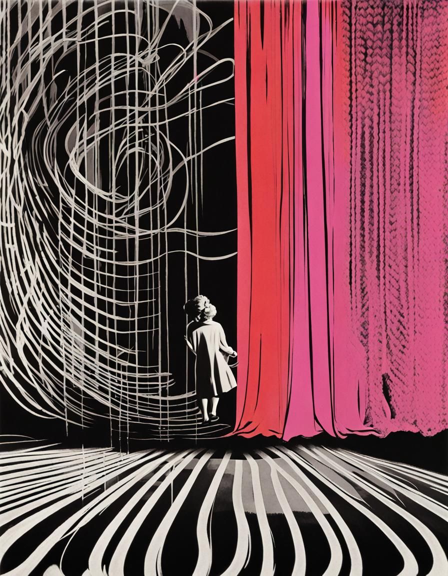 Loverose Tracks in Spirograph Style, Retro Noir