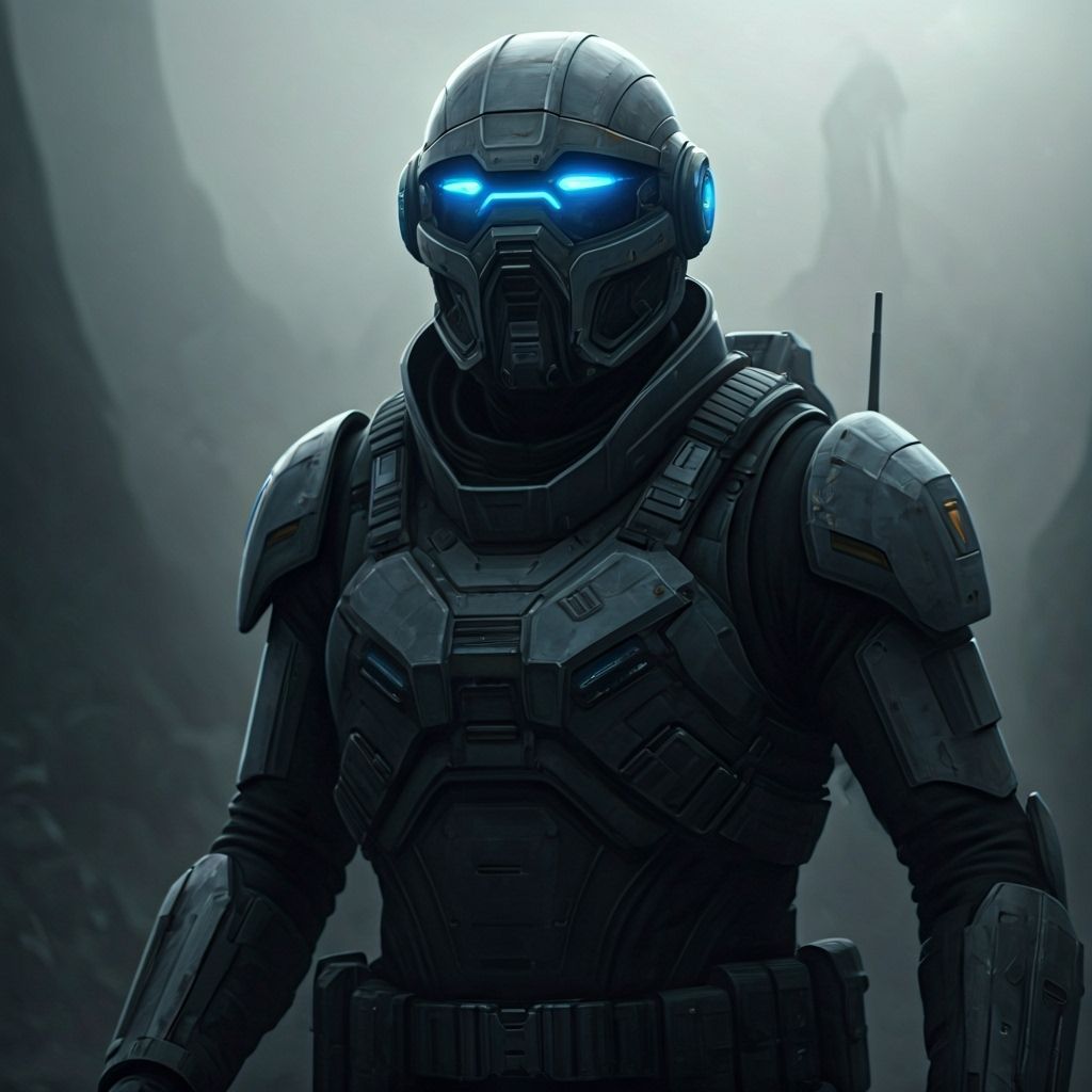 Geoff Redknap Style Sci-Fi Soldier Defends Alien Planet