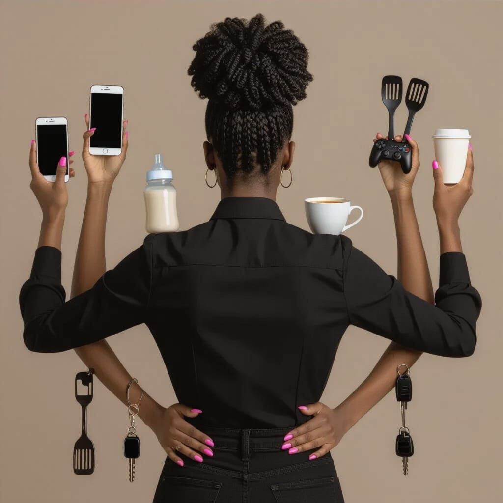 Black Mother Pulled in Many Directions