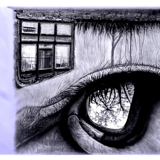 Hyperdetailed Charcoal Drawing of People Gazing