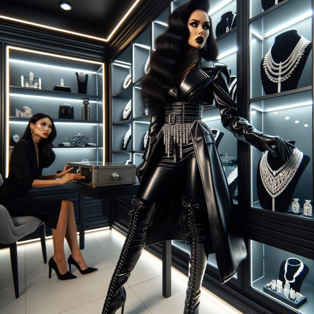 Mysterious Black Leather Witch Robs Jeweler with Spellbindin...