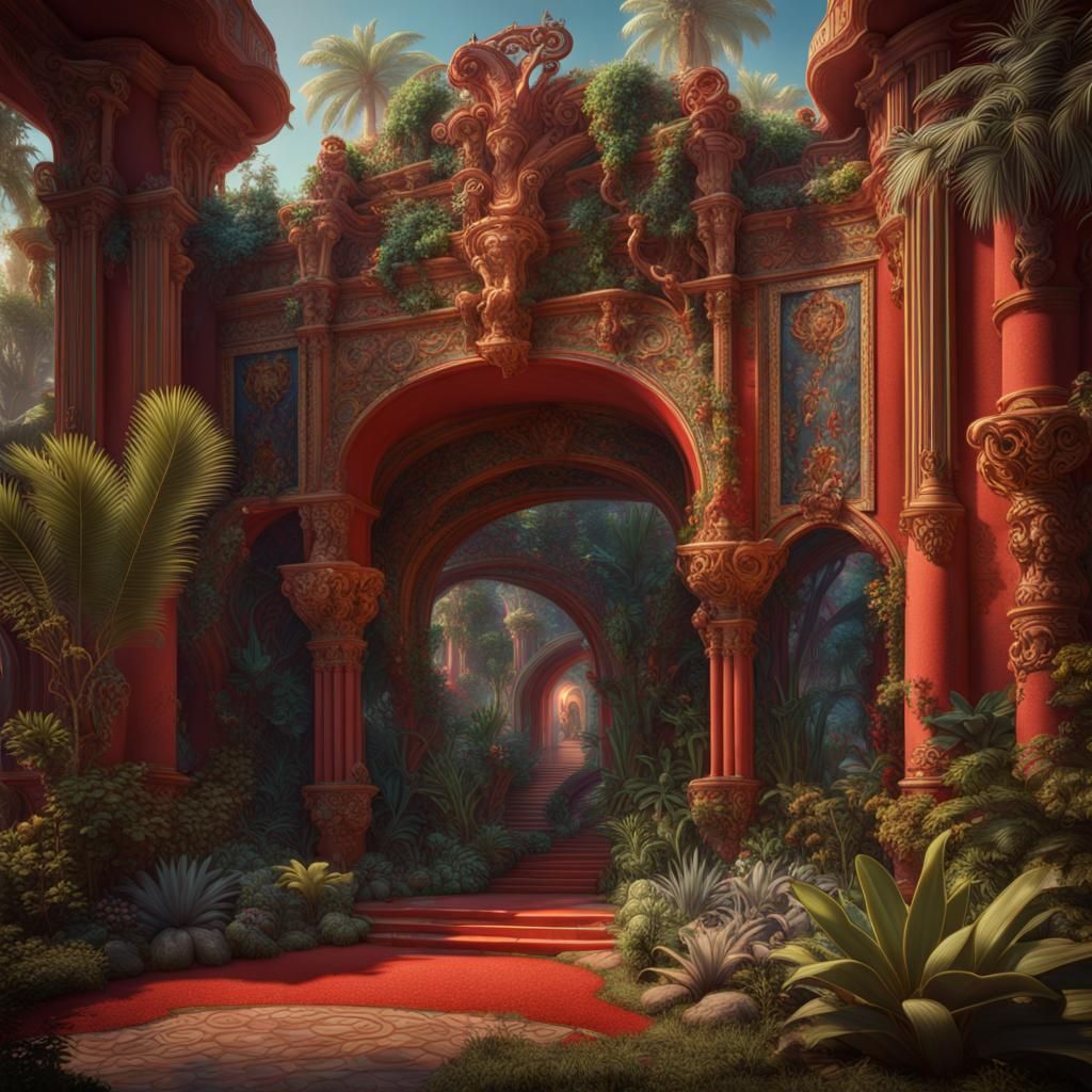Mexico Arch: Animals and Plants in Detailed Matte Painting