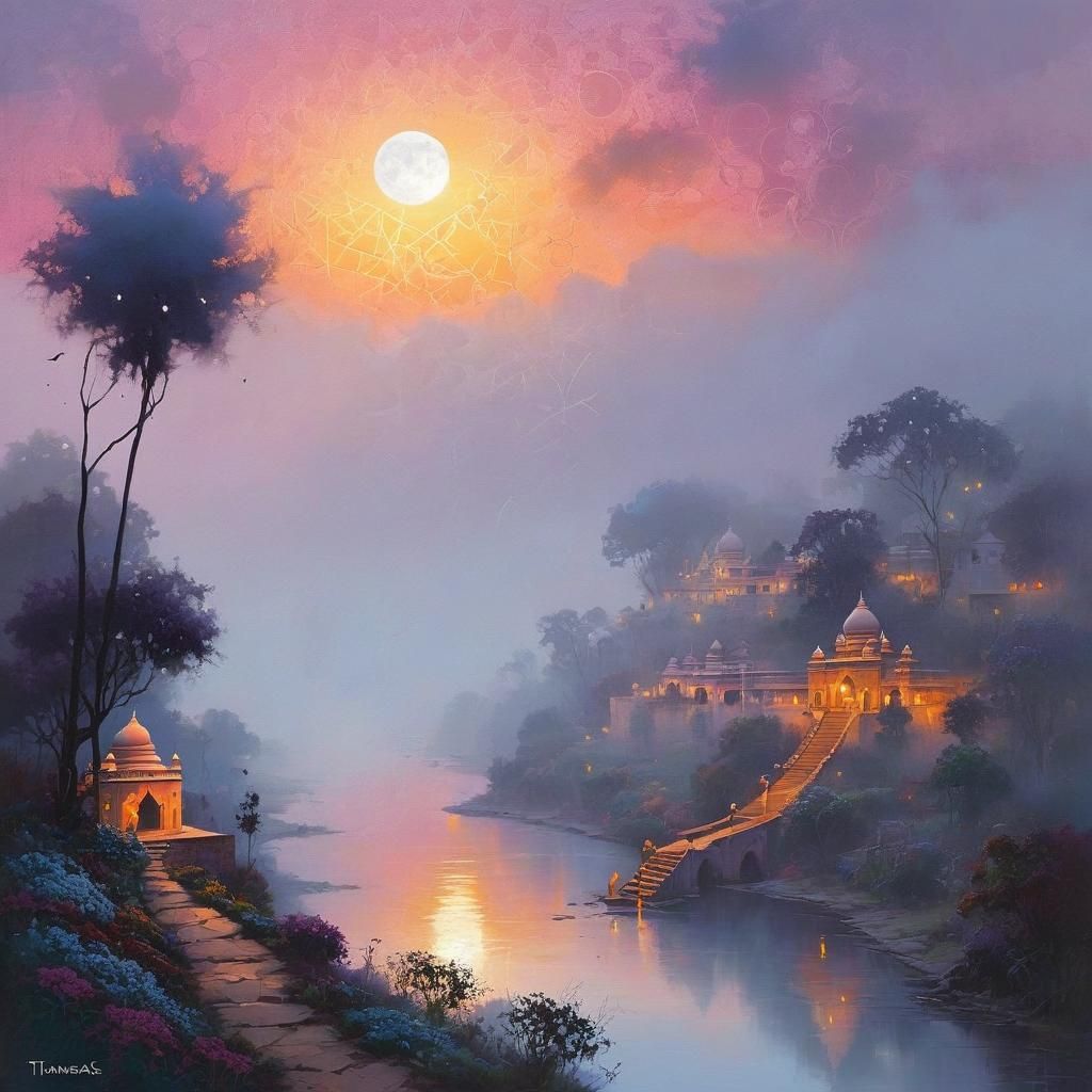 Abstract Indian Collage in Ethereal Style