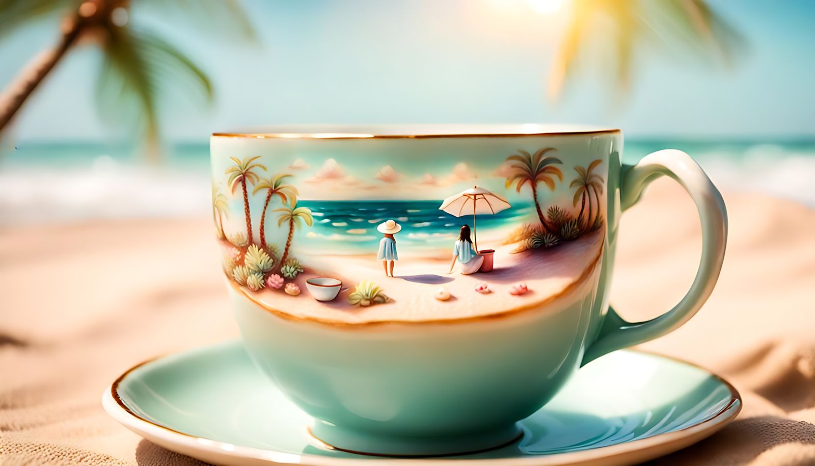 Beach in a Teacup: Miniature Coastal Scene