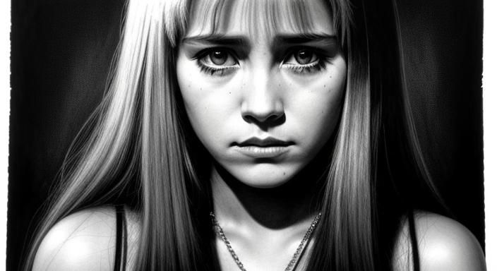 Expressive Charcoal Drawing of a Sorrowful Figure