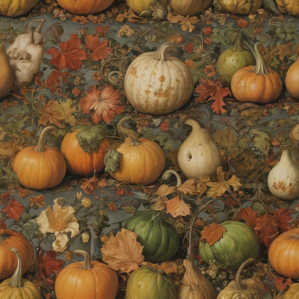 Gourds in Art Nouveau Style of Alfons Mucha