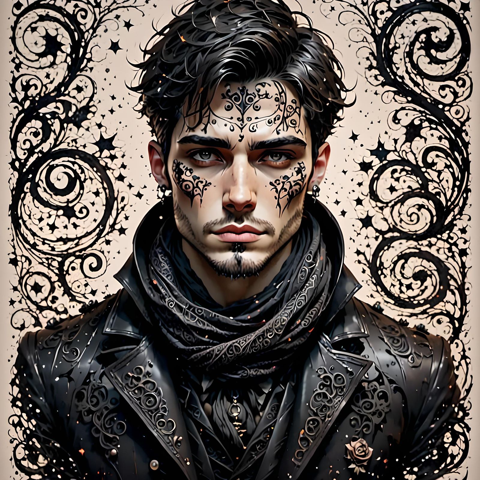 Endearing Gothic Character in Calligraphic Ink Lettering