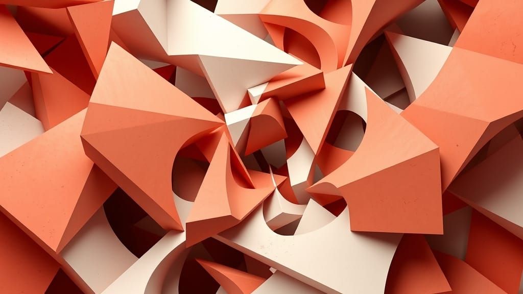 Escher-Inspired Abstract Art with Complex Mathematical Shape...