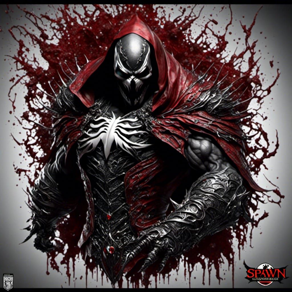 Photorealistic Muscular Spawn-like Figure with Tattoos