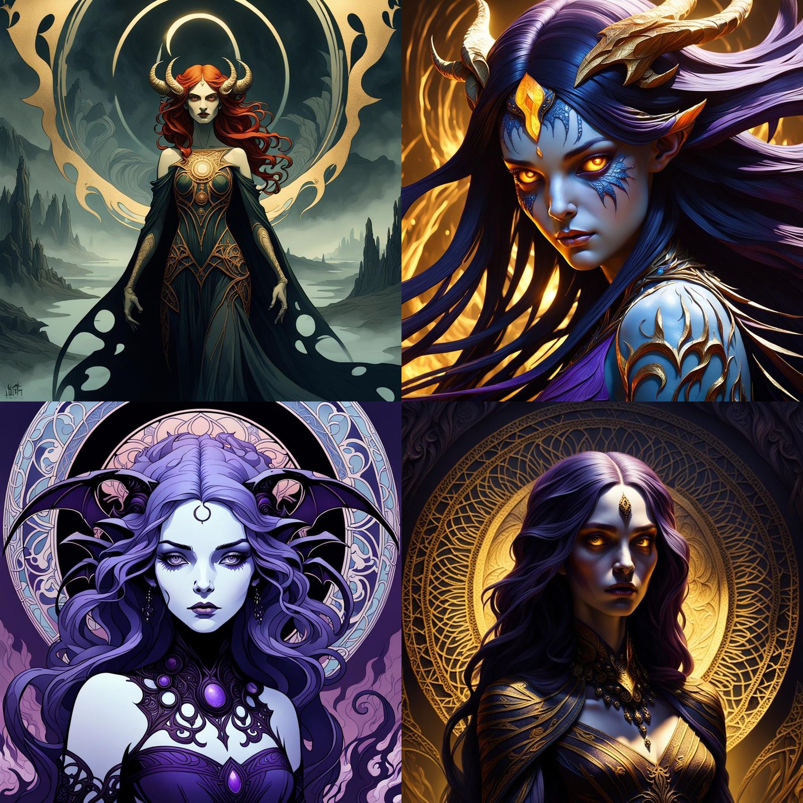 Lilith, Primordial She-Demon in Dark Fantasy Style