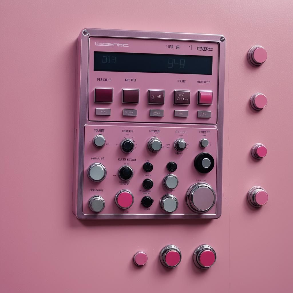 Electronic Control Panel with Pink Background