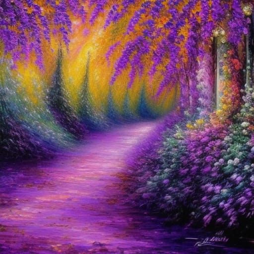 Hyperdetailed Purple Beach Dreamscape