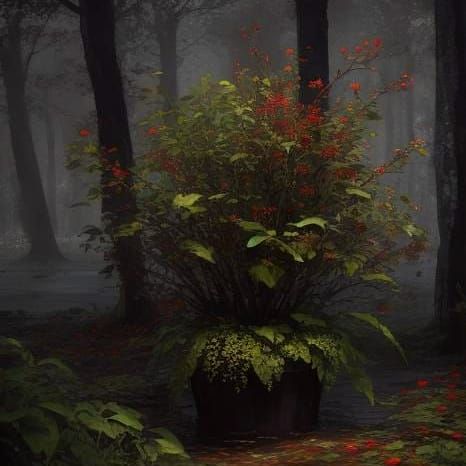 Stromfargian Arboretum Black Canvas Painting