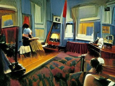 Parlor Scene in Hopper Style