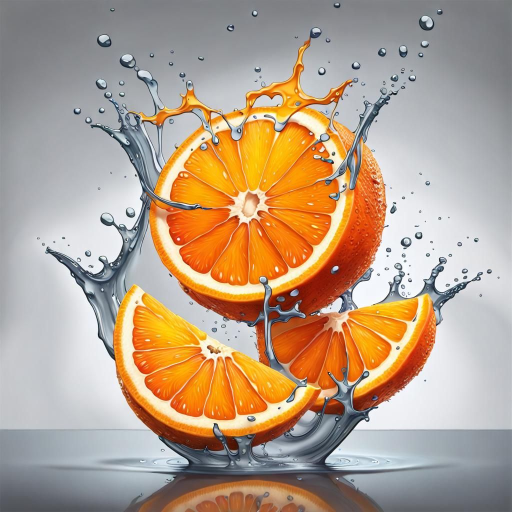 Selective Color Art ~ Orange Fruits Slices