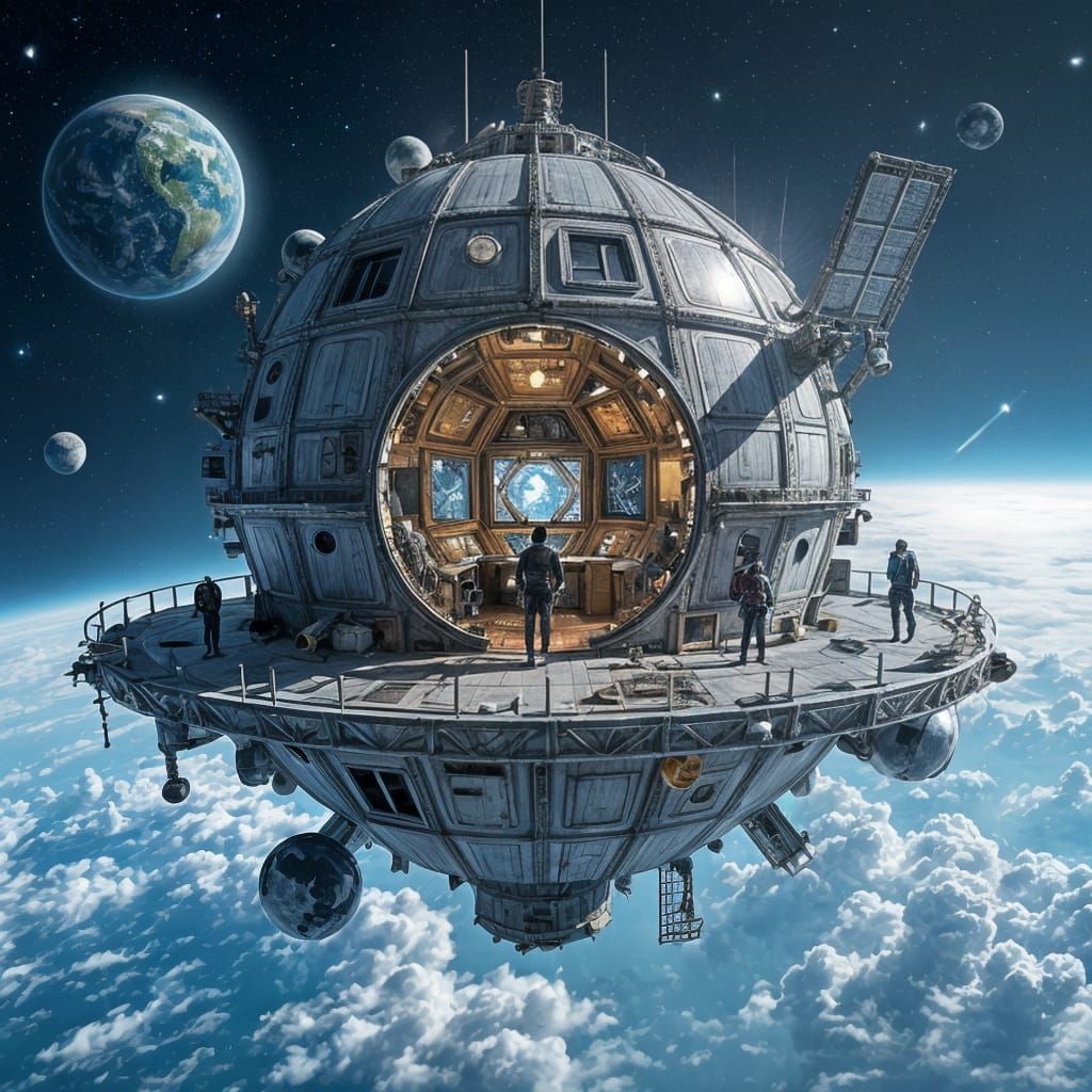 Villain's Orbit Hideout Made From Space Junk