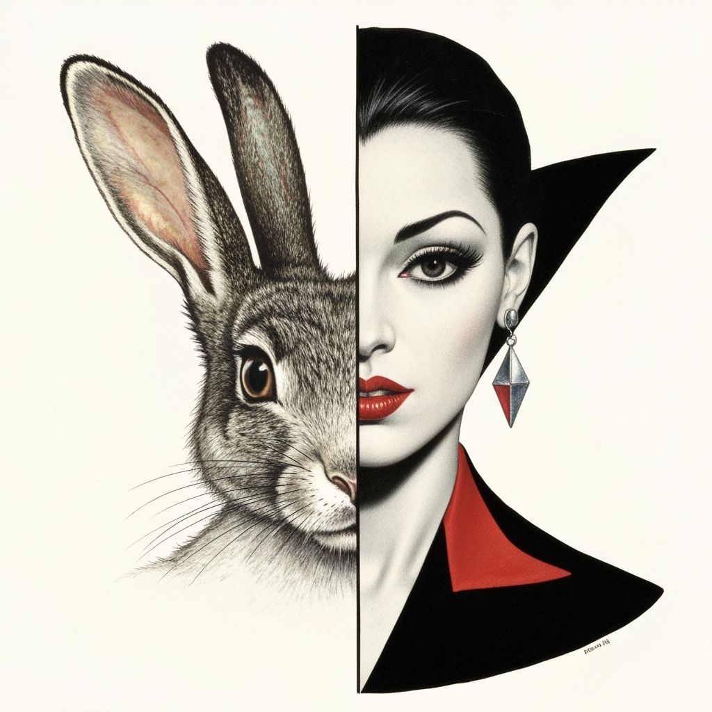 Rabbit Vampire Hybrid in Rauschenberg Snyders Style