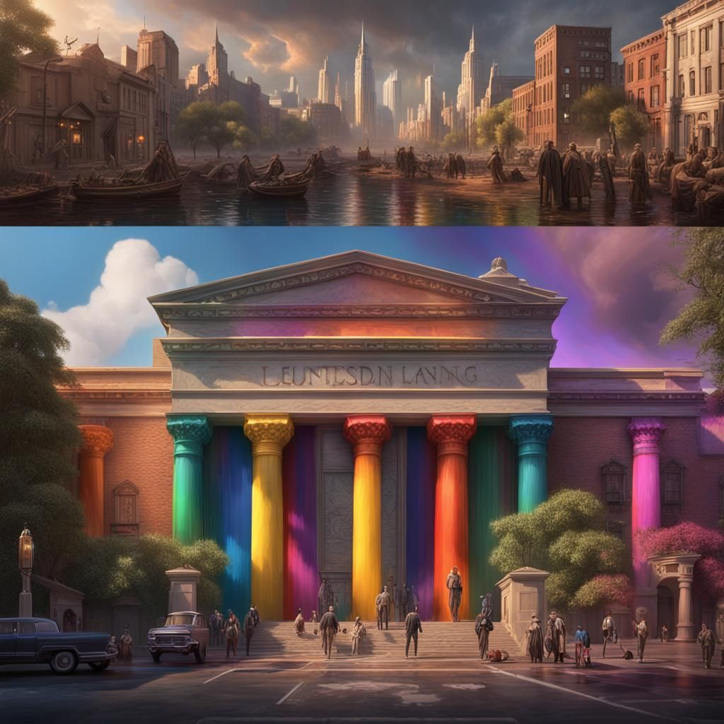 LGBT History: Detailed Matte Painting in Deep Color