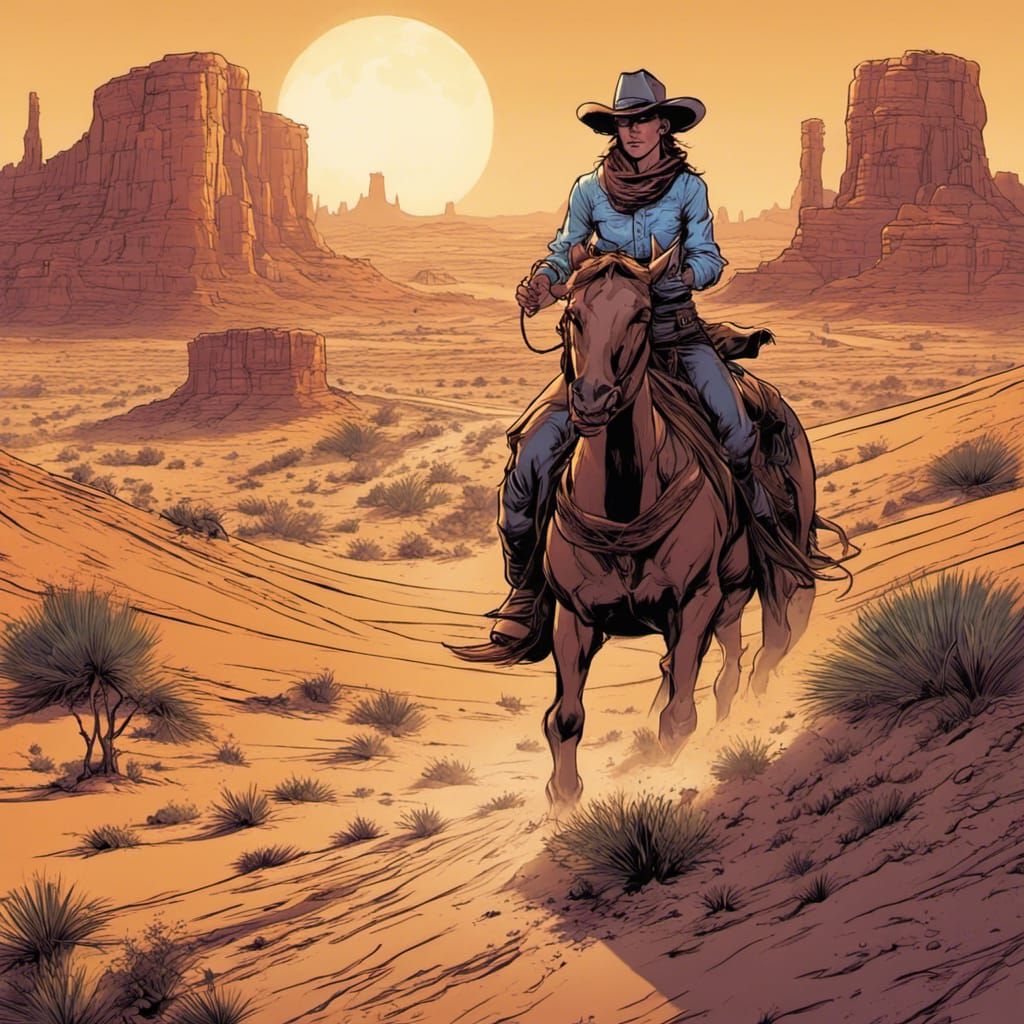 Cowboy and Cowgirl's Desert Comic Book Adventure