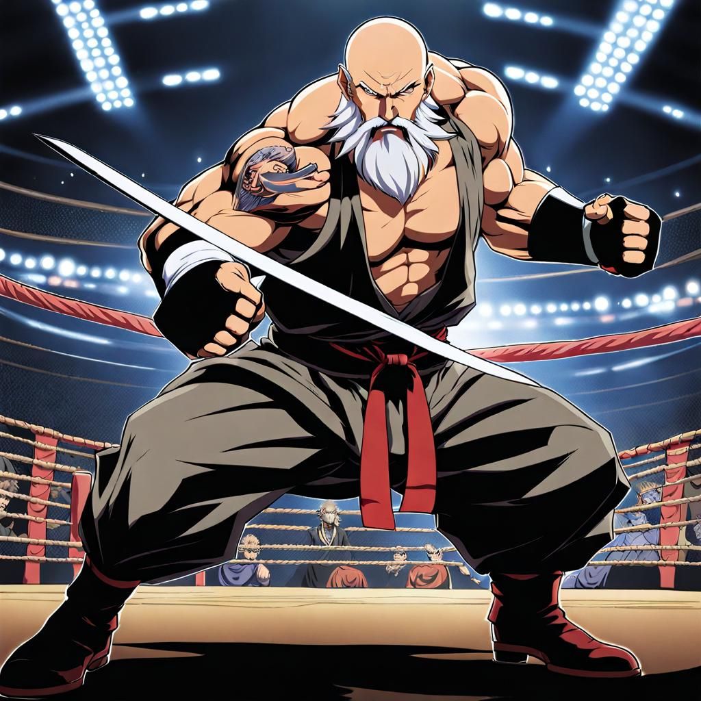 Anime Fighter Punches Opponent in Arena