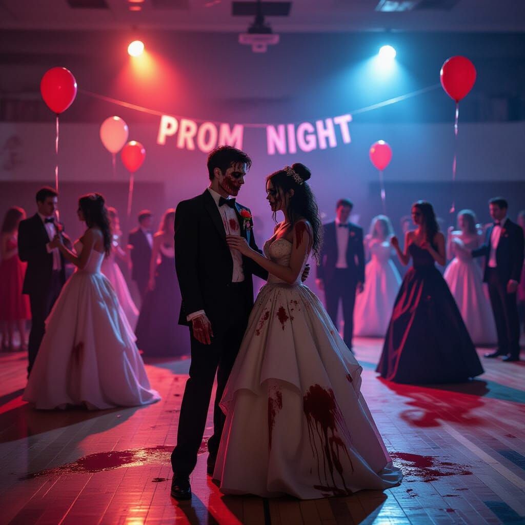 Zombie Prom Night: Eerie 80s Horror Film Still