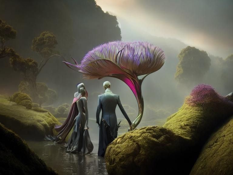 Exotic Aliens Celebrate in Surreal Restaurant