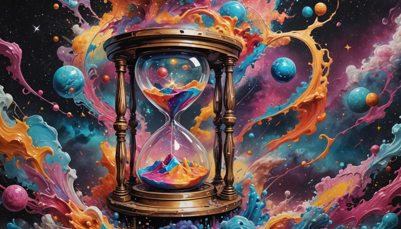 Hourglass Universe in Graffiti Art Style