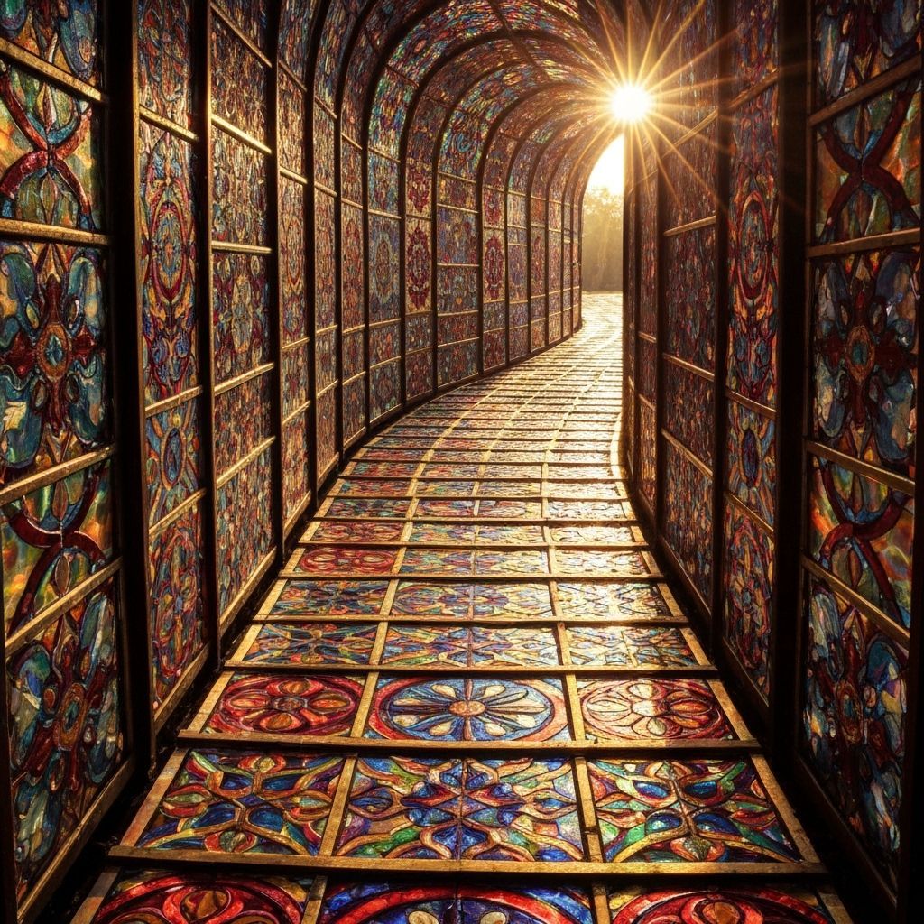 Kaleidoscope Stained Glass Path to a Magical Realm