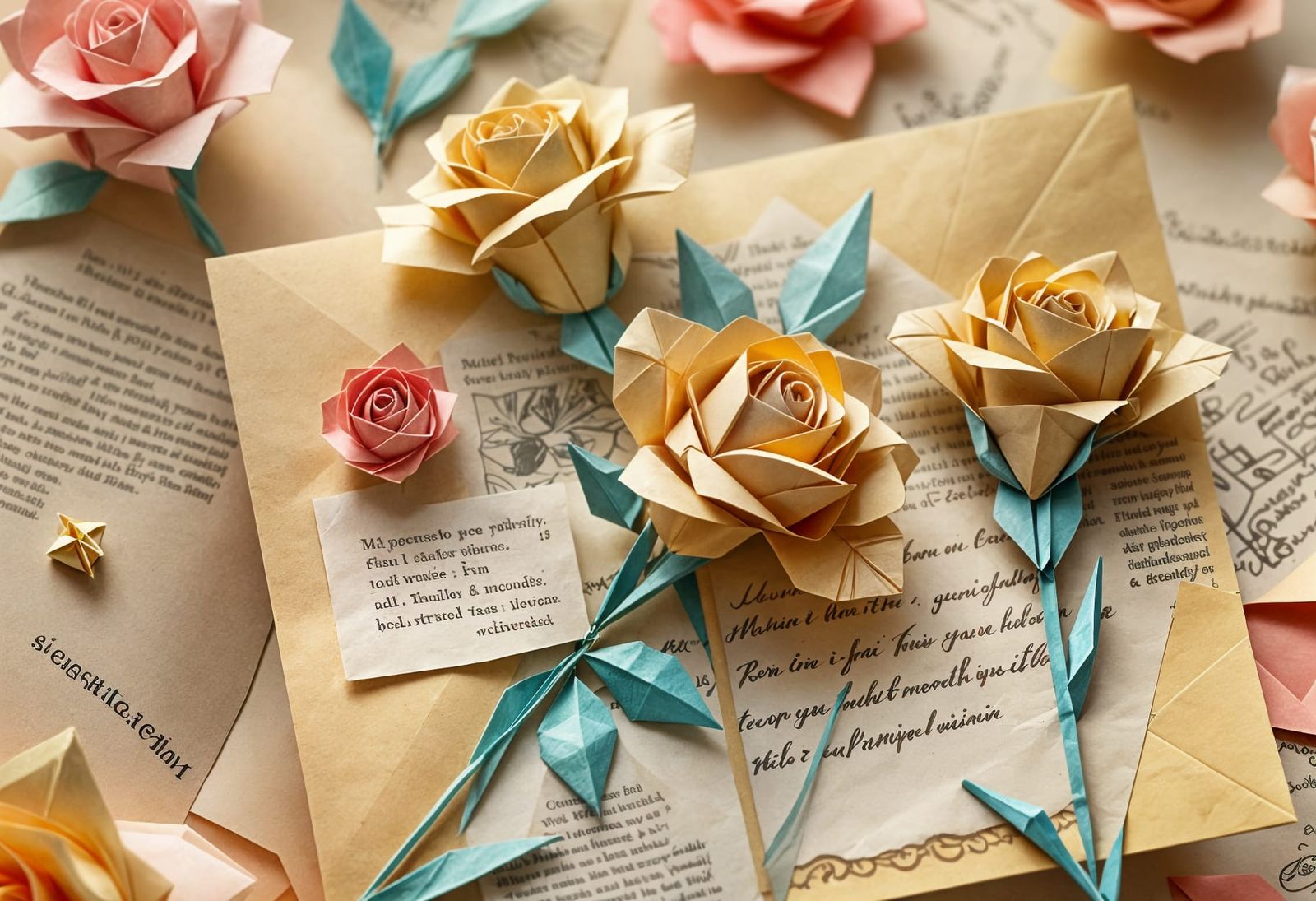 Paper Roses and Origami in Soft Focus