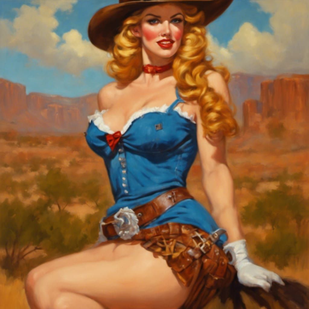 Retro Cowgirl Pinup