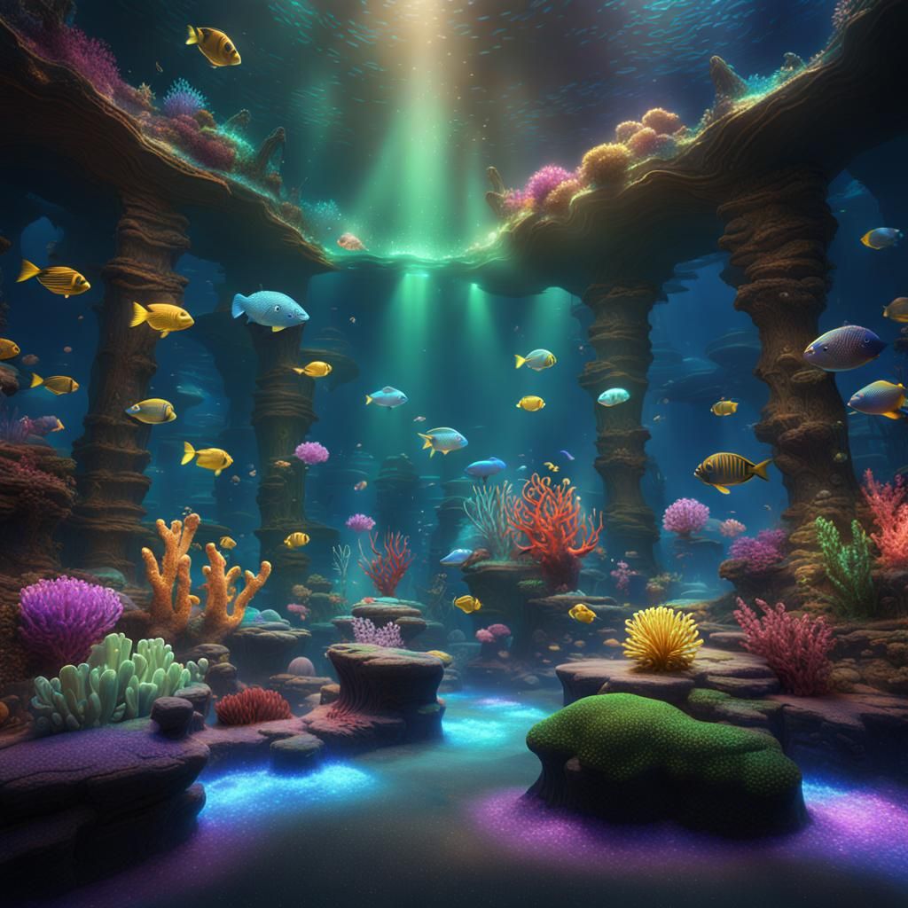 Opulent Glitter Reefs Under Disco Lights