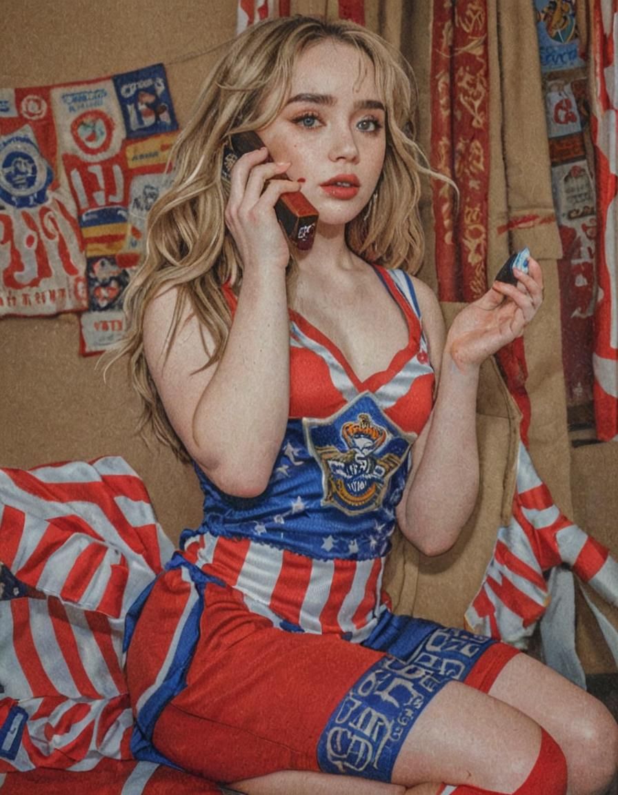 Beautiful Sabrina Carpenter with chivas jersey