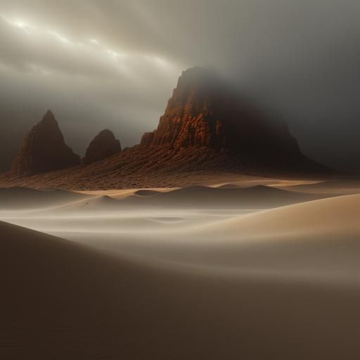 Desert Sandstorm at High Speed, Beksiński-Inspired Art