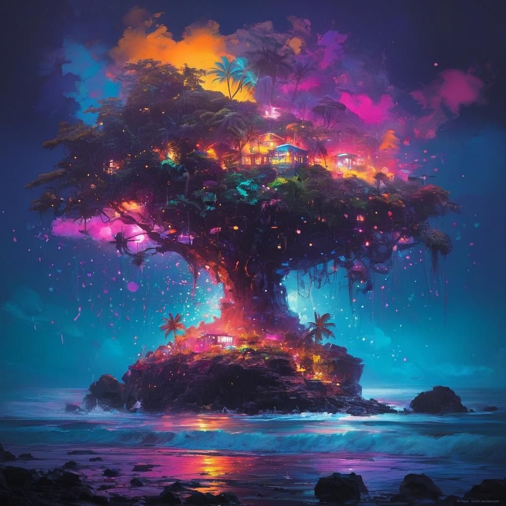 Brain Overload in Bright Fantasy Style