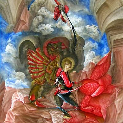 St. Michael Casting Dragon from Heaven