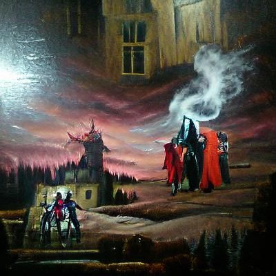 Gothic Horror Oil Painting on Canvas