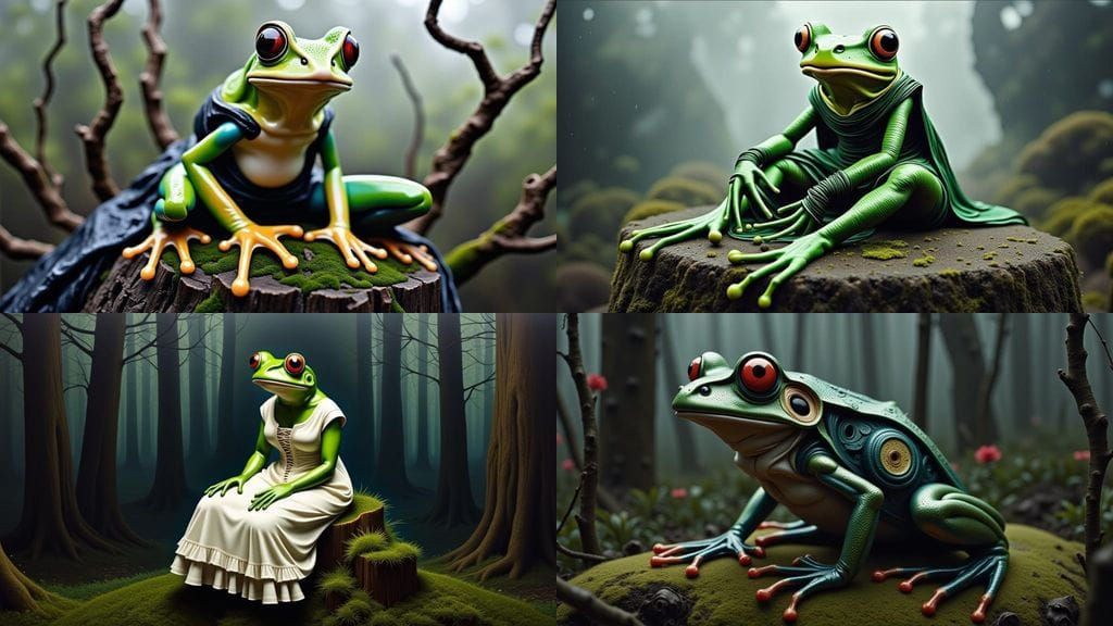 Surreal Frog with Woman's Face, Hyperrealism